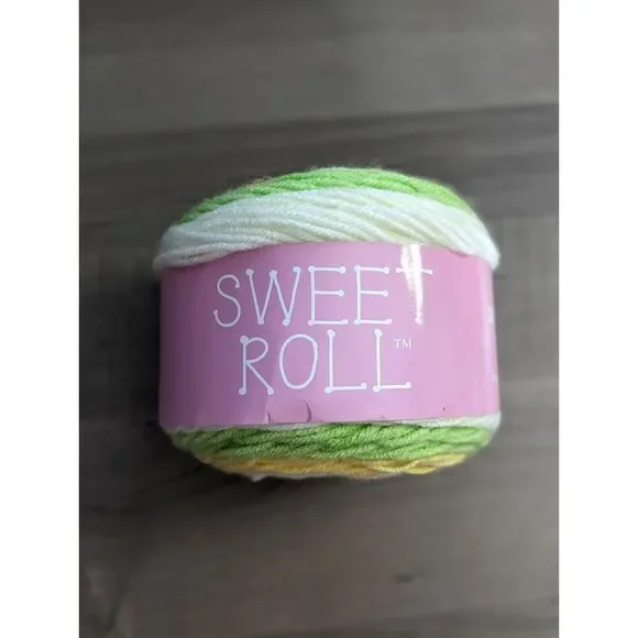 Premier Yarns 1047-28 Sweet Roll Yarn Melon Pop 5 oz/245yds Acrylic Yellow Green - Picture 4 of 6